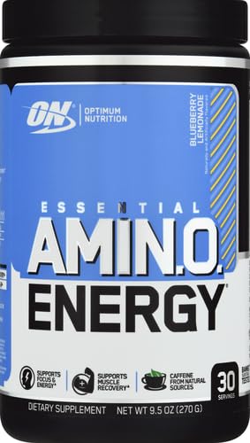 Image of Optimum Nutrition Amino Energy - Pre Workout with Green Tea, BCAA, Amino Acids, Keto Friendly, Green Coffee Extract, Energy Powder - Blueberry Lemonade, 30 Servings (Packaging May Vary) (Pack of 6)
