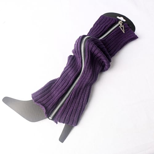 Image of Leg Warmer Personalized Warmth Zipper Knitted Leg Socks Y2K Cool Spicy Girls' Calf Cover