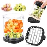 Dicer de verduras, picador de alimentos, picador de frutas y verduras desmontable con placa de empuje, cortador de cocina creativo para jamón, pepino, champiñones, zanahorias, cebolla, calabacín,