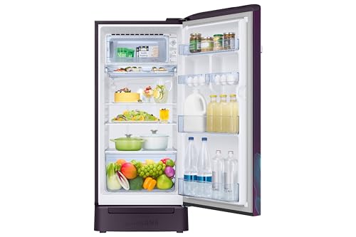 Image of Samsung 189 L, 5 Star, Digital Inverter, Direct-Cool Single Door Refrigerator (RR21H2H259R /HL, Paradise Bloom Red, Base Stand Drawer, Single Touch Defrost, 2026 Model)