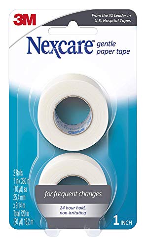 Nexcare Hypoallergenic First Aid Tape, 1 Inch x 10 Yards, Pack of 2 Rolls
