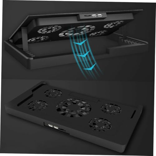 Base refrigerante para laptop con 5 ventiladores USB ajustable miniatura 3