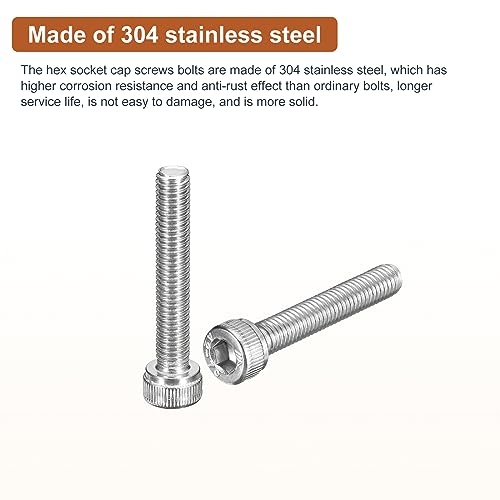 DTGN M5x30mm Socket Head Cap Screws Bolts, 40Pcs 304 Stainless Steel 18-8, Metric Machine Hex Socket Screw, Hex Drive - Image 3