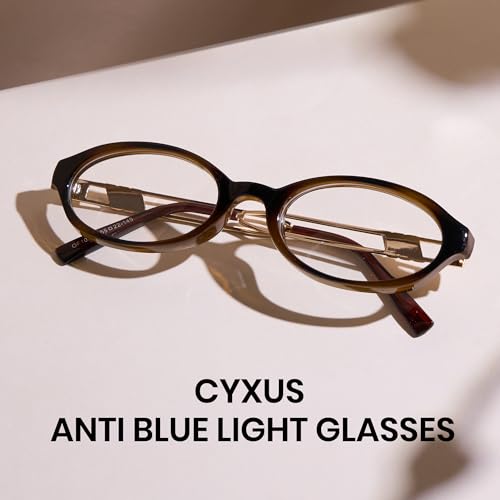 Image of Cyxus Oval Blue Light Glasses for Women Fashion UV Blocking Computer Glasses 8242