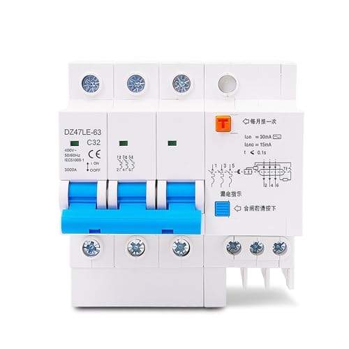 Disyuntor residual trifásico contra sobrecargas térmicas en cuadros 400V