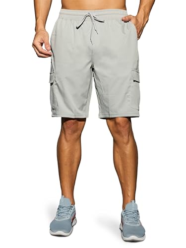 Image of TECHNOSPORT Men's Solid Slim Fit Sports Shorts TS Flexi Quick Dry Polyester Drawstring with Pockets UPF50+ for Gym Running Workout Anti Odour