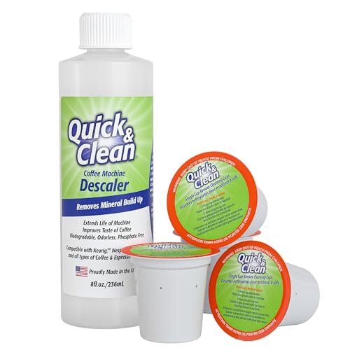 Quick & Clean 4-Pack of Cleaning Cups with Descaler Bundle