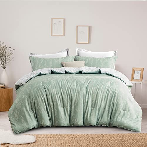 Ikawaapurry Floral King Size Comforter Set For King Bed Farmhouse Boho Bedding Comforter Sets Fluffy Lightweight Flowers Plants All Season 3 Pieces Comforter King #TOP6