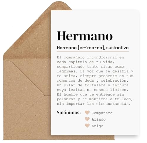 CONTRAXT Tarjeta regalo para Hermano. Regalo original postal tarjetas agradecimiento cumpleaños hermano