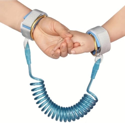 Onomo Çocuk Bebek Kaybolma Önleyici Yürüyüş Emniyet Kemeri Anne Bileklik Kelepçes Güvenlik Bilekliğİ Mavi Renk - Görsel 1