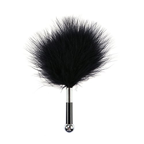 BESTOYARD Flirter Toy Teasing Plume Tickler Whip Crop Sexy Fessée Slapper Amour pour Les Adultes Couples Amoureux (Noir)