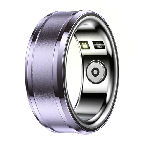 Anelli Intelligenti for Uomo e Donna, Contapassi, Frequenza Cardiaca, Ossigeno nel Sangue, Calorie, Monitoraggio del Sonno, Anello della Salute, Compatibile con Android e iOS(Gold,12