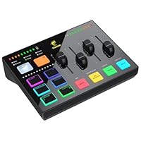 TONOR Gaming Audio Interface, Audio Mixer für Streaming, Podcasting, Studio Aufnahmen, 6,35mm und XLR-Kanal, Soundkarte mit RGB-Lichteffekten, für Gaming-Streamer, Content Creators TX310