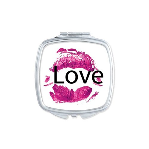 Miroir de poche portable rose petit miroir à main motif carré mignon