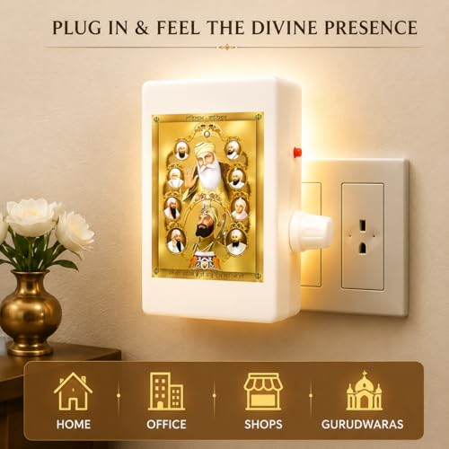 Image of Sikh Mantra Chanting Box with Glowing Front Picture | 14-in-1 Waheguru Simran & Gurbani Audio Player | Ek Onkar Meditation Speaker for Home, Temple, Office & Peaceful Devotion