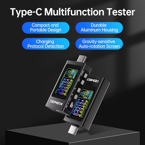 Image of Type-C Tester FORIOT DC4-30V 0-12A Multifunctional Power Meter with 1.14inch IPS Digital Display Multimeter Voltage Current Detector Support PD, QC, MTK and Other Fast Charging Protocol Detection