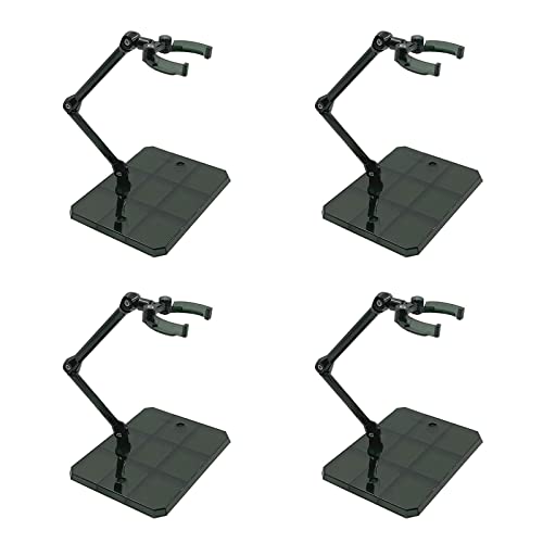 Image of Larcele 4Pcs Action Figure Stand, Assembly Action Figure Display Holder Base Adjustable Clear Model Support Stand for 6-7 inch Action Figures SBZJ-01 (Transparent Black)