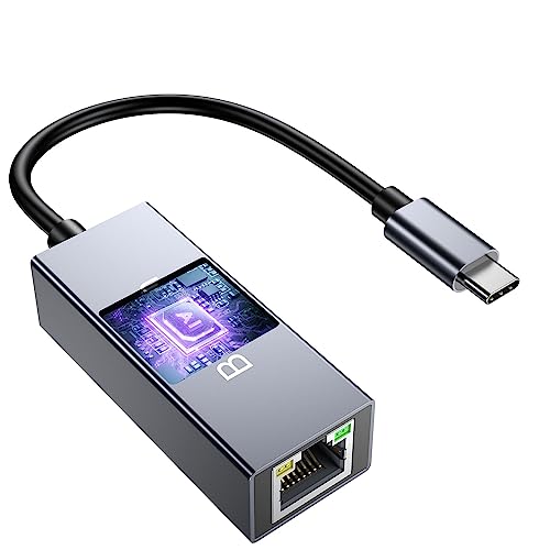 Breilytch USB C to Ethernet Adapter, USB Type C Gigabit Ethernet LAN Network Adapter, 1Gbps RJ45 to USB C Driver Compatible for Laptop MacBook Pro/Air, iPad Pro iPhone 15 Pro/Max
