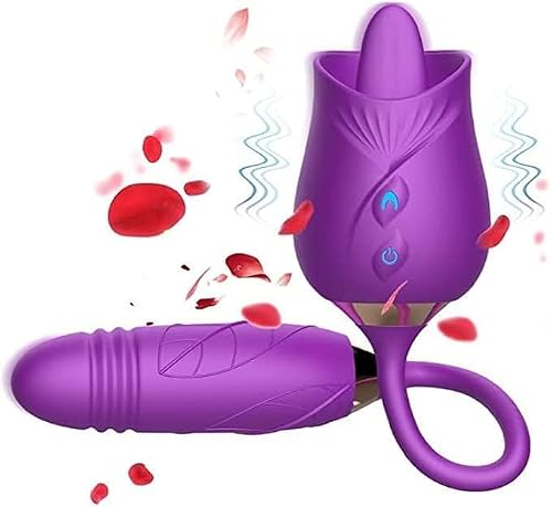 2024 New Roses Shape Sucker for Women Toy Sex Tongues Quiet 10 Speed Adult Toys Waterproof Automatic Electric Adult Toys Machine Pleasure Gifts-Purple-M28