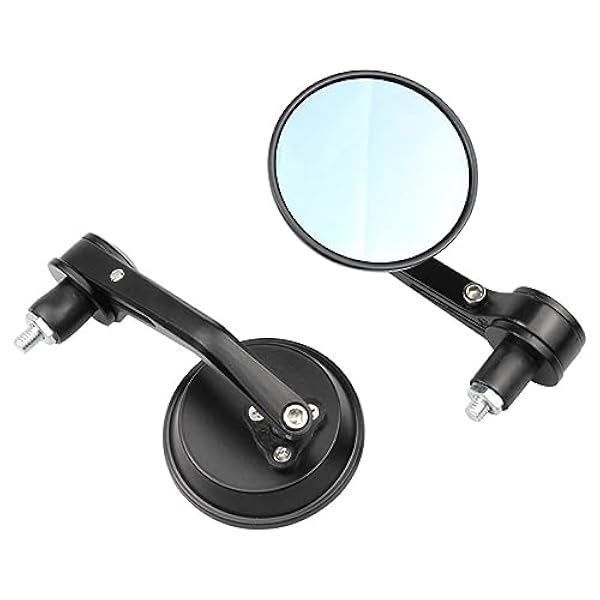 Spiegels voor scootmobielen Universele Motorfiets Aluminium Spiegels Ronde Opklapbare Zijspiegel Motorconversie Ronde Kersen Stuurspiegel Bromfiets spiegels (Color : Yellow)