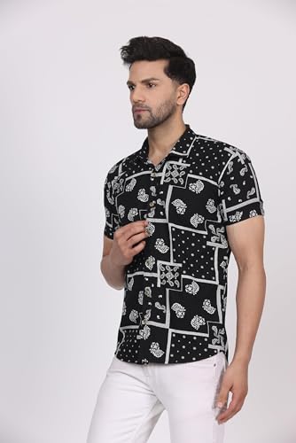 Image of CVC Fashion Men's Printed Button-Down Shirt - Aesthetic Regular Fit Half Sleeve Casual Shirt for Men, Ideal for Summer & Beach Wear