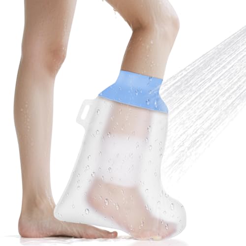 ANOMM Waterproof Foot Cast Cover for Shower Reusable Adult Foot Cover Soft & Comfortable Cast Protectors for Ankle Toe Watertight Seal Cast Bag for Bandages Dressings Wound Care Supplies