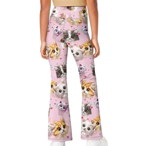 Image of Girls Flare Leggings Cute Bell Bottoms for Teen Girls Wide Leg Sweatpants for 5-14 T