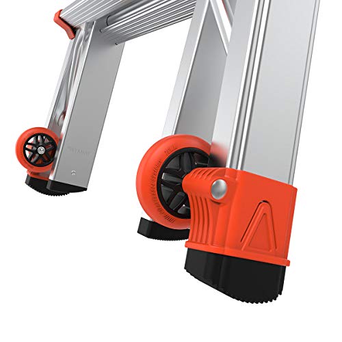 Little Giant Ladders, Revolution with Ratchet Levelers, M17, 17 ft, Multi-Position Ladder,Ratchet leg levelers, Aluminum, Type 1A, 300 lbs weight rating (12017-801)