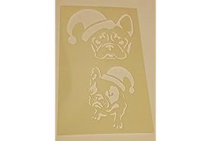 Christmas Frenchie Bulldog Stencils with Santa Hats