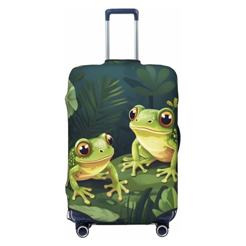 NLCUUIQ Cute Green Frogs Travel Luggage Cover Fashion Stretch Suitcase Protector Washable Dust Proof Suitcase Cover Anti-Scratch Elastic Travel Baggage Covers Fits 29-32 Inch Luggage