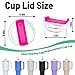 Fabenyok 40 OZ Tumbler Lid Replacement Fit for Stanley Cup, 1 Pack Replacement Lids, Spill Proof Tumbler Covers for Stanley Cup Accessories (Clear - Hot Pink)