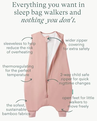 Image of PurComfy Supersoft Toddler Sleep Sack with Feet 1.0 TOG Premium Bamboo Viscose Sleep Bag Walker with Legs 12-18-24-2t-4t-5t