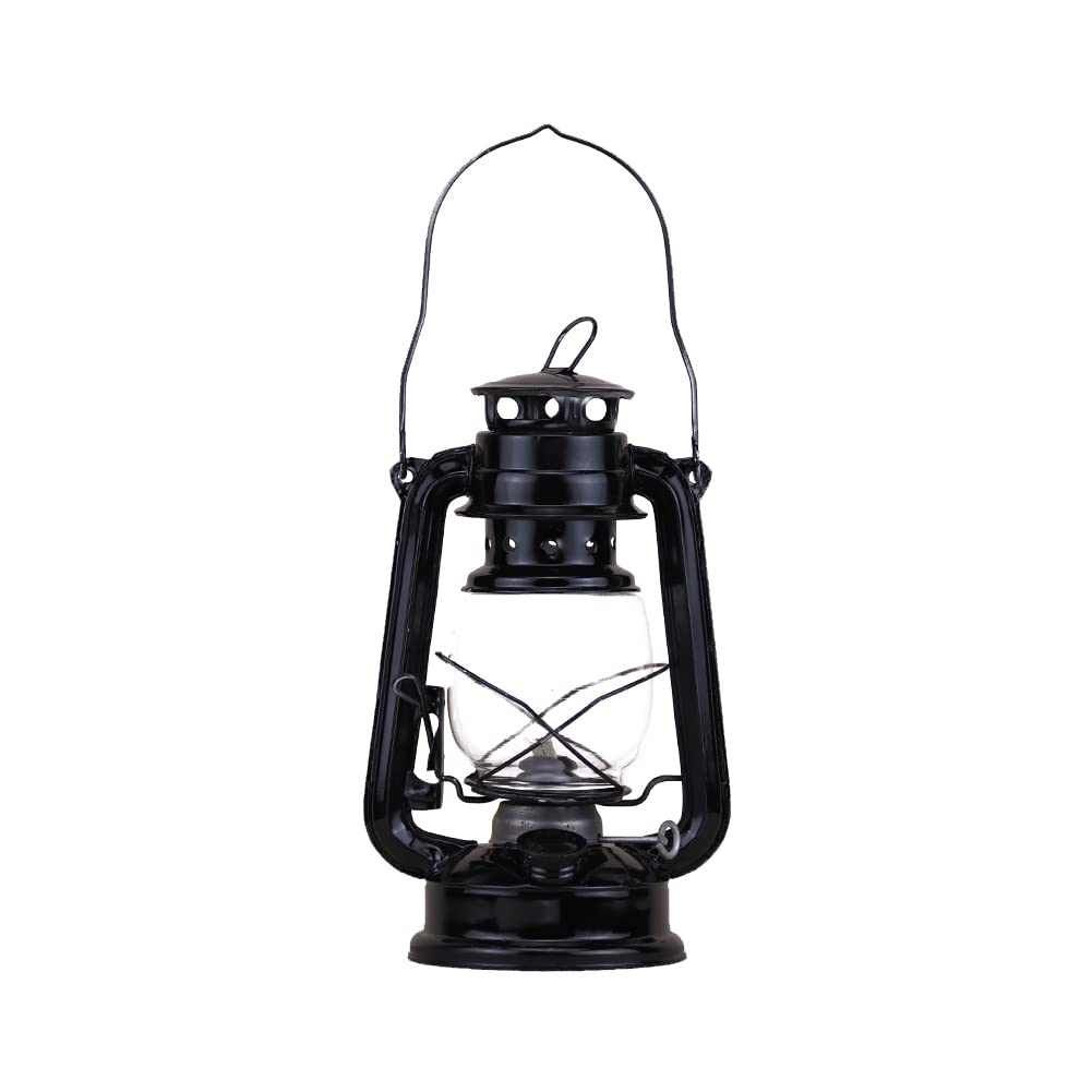 Wedhapy Kerosene Lamp Retro Kerosene Lamp Vintage Portable Camping Oil Burning Lantern Outdoor Lights Black camping oil lantern