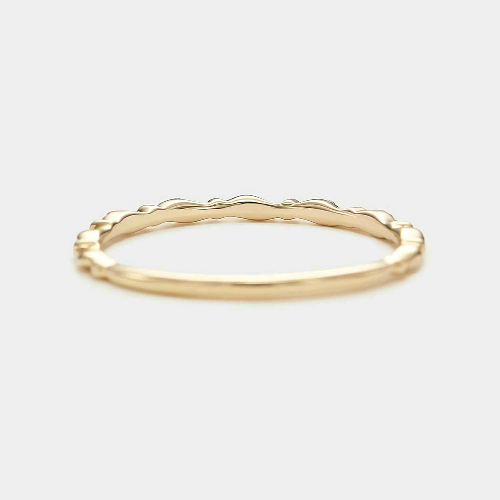 Pierścionek dla kobiet, złoty, 18K Infinity Band z okrągłym pierścionkiem moissanite, dla kobiet, złoty