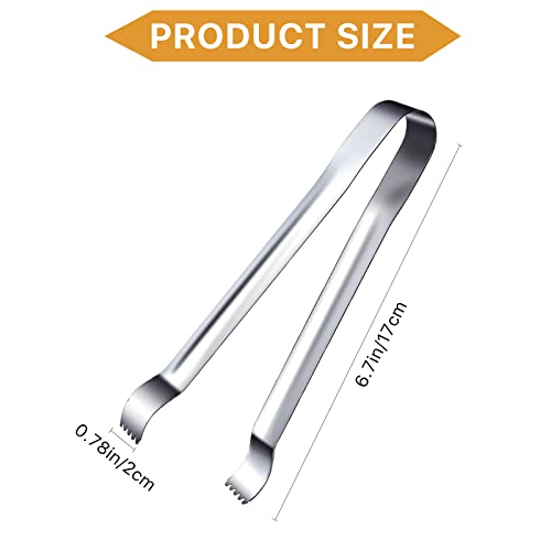 Milkary Small Serving Tongs, 16Pcs Mini Ice Tongs Stainless Steel Sugar Tongs For Appetizers Coffee Bar, Tea Party, Desserts Party, Kitchen, Ice Bucket 4.3 Inch, Silver #TOP1