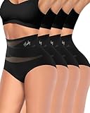 MIOTAN Lot de 4 Culottes Gainantes Taille Haute Ventre Plat pour Femme Sculptantes Slip Re...