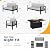 Wisteria Lane Aluminum Patio Furniture Set, 7 Seats Metal Outdoor Furniture Set with 54 Inch Propane Gas Fire Pit Table, Patio Conversation Set