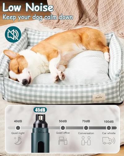 Krallenschleifer für Hunde mit LED-Licht, 5 Geschwindigkeiten,Geräuscharm,Krallenschleifer für Haustiere,Anti-Staub-Spritzwasser-Design,Elektrische Krallenschere für Große,Mittelgroße,Kleine Hunde