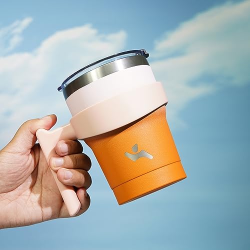 Image of BJPKPK Tumbler With Handle And Straw 40oz Stainless Steel Tumbler With Lid Insulated Coffee Cups,Coral (Pack of 2)