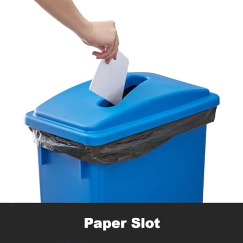 Papelera reciclaje rectangular 46 galones con tapa miniatura 5