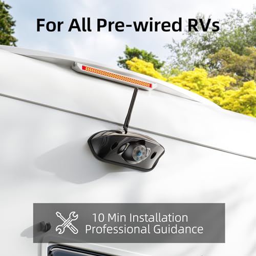 image for eRapta Wireless RV Backup Camera System, 1080P 5'' Monitor with 1 Rear