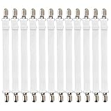 DDHHCP 12 Stück Bettlakenspanner Verstellbar, Bettlaken Spanngurte, Lakenspanner mit Metallclips, elastische Lakenspanner mit Metallclip für Bettlaken, Bügelbrett Oder Sofa(Weiß)