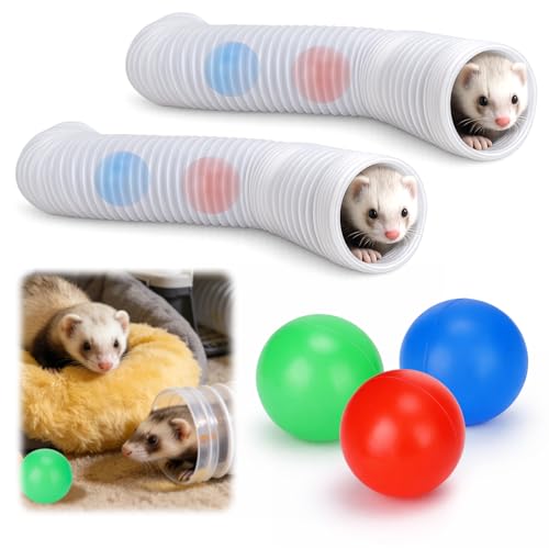 Mity rain 2PCS Ferret Toys with 6 Balls Inclueded