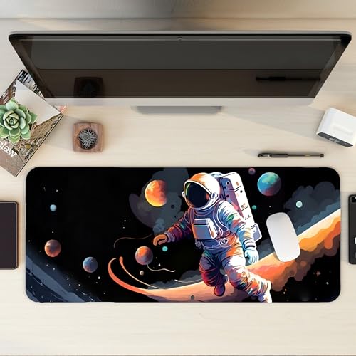 Image of Astro naut XL Extended Gaming Mouse Pad | XXL Large Desk Mat 60x30cm for Laptop & PC | Non-Slip Rubber Base, Waterproof, Durable & Smooth Surface | Office, Gaming & Study