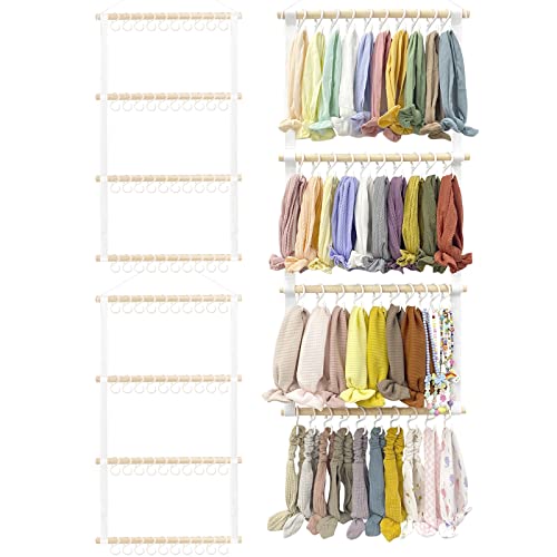Image of POVETIRE Headband Holder Head Bands Organizer for Girls, Baby Headbands Hair Accessories Organizer Storage Wall Hanging Decor for Nursery Toddler Girls Room