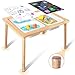 TERRAMUS Mesa infantil, mesa sensorial, grupo de mesa infantil con 3 espacios de almacenamiento, muebles infantiles, mesa de juegos de arena, mesa de juegos de agua, mesa sensorial de madera, mesa de