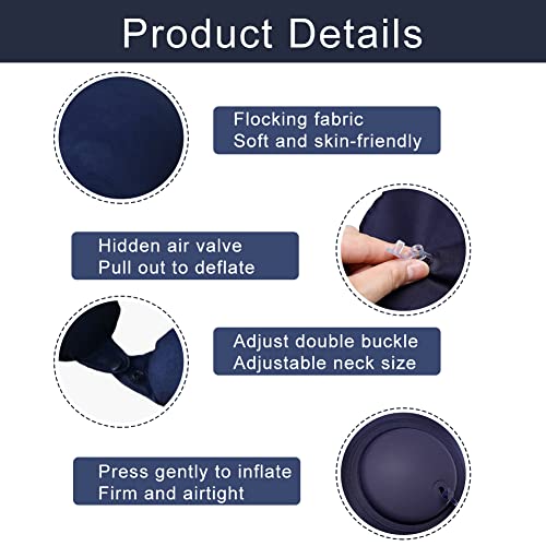 Image of Travel Pillow, Inflatable Neck Pillow, Inflatable Travel Pillow, Inflatable U Shape Pillow, Travel Neck Pillow with Pressing Inflation Pump Suitable for Sleep Rest, Airplane, Car, Office and Outdoor