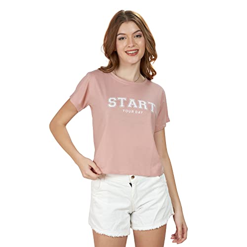 Image of WEET Cotton Crop Top for Women | Round Neck & Half Sleeves Crop Top t Shirts