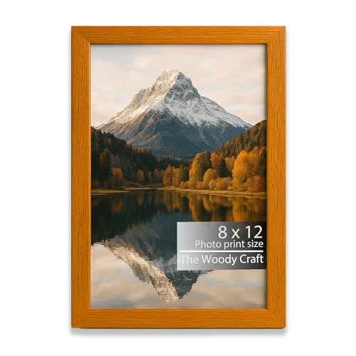 Image of 8x12 Photo Frame | Photo Frame a4 Size Orange For Wall With Warm Tones | Wall Photo Frames For Home Decoration | Wooden Frame With Seamless Craft | Birthday Photo Frames For Thoughtful Gifts