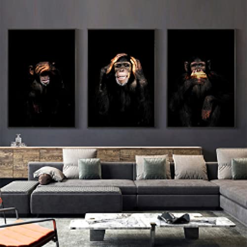 Peinture murale singe moderne pour transformer un salon terne toile 60x80cm